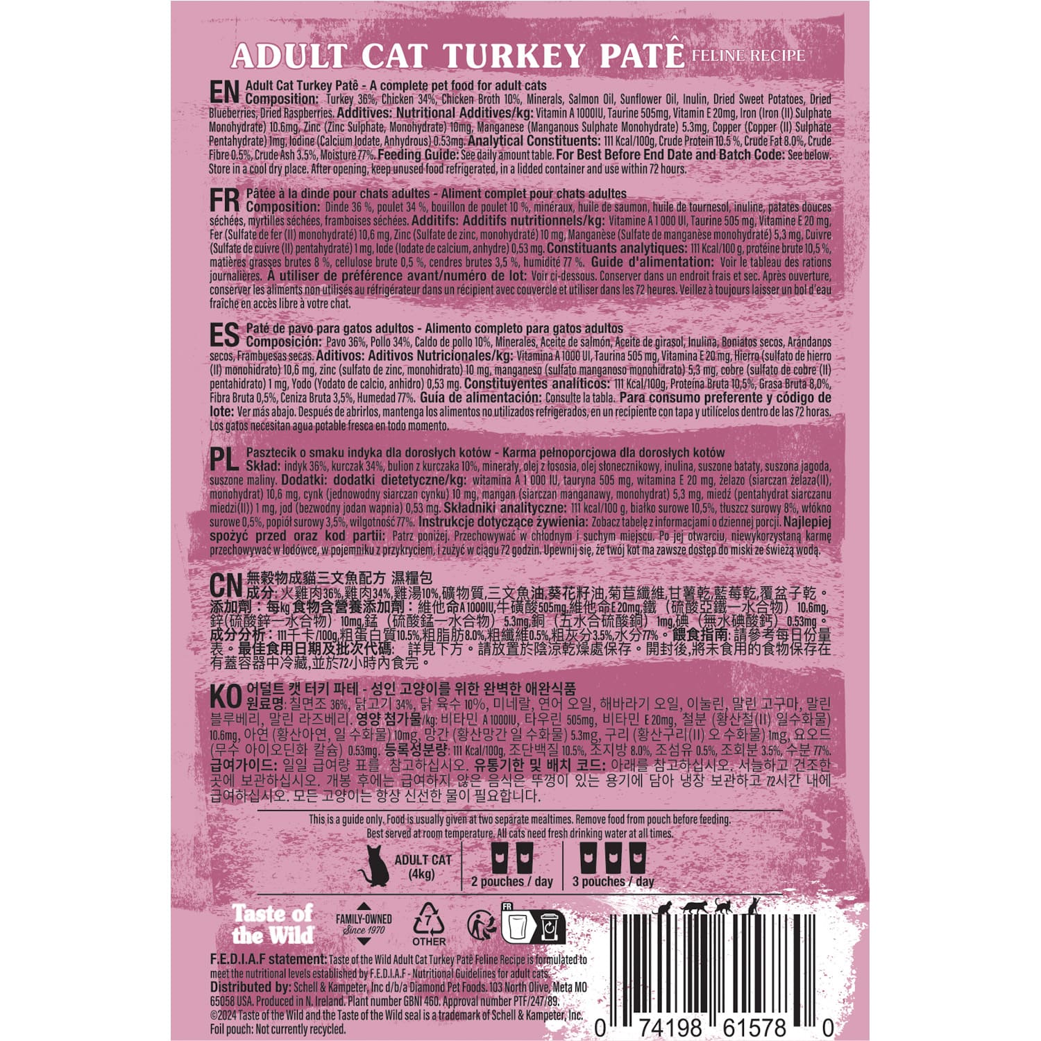 Taste of the Wild Adult Cat Turkey Patê