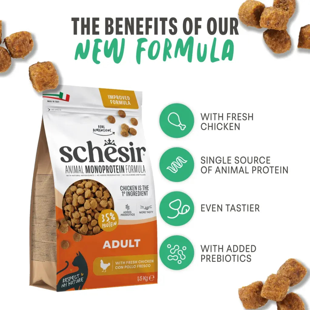 Schesir Monoprotein Adult Dry Cat Food – Fresh Chicken