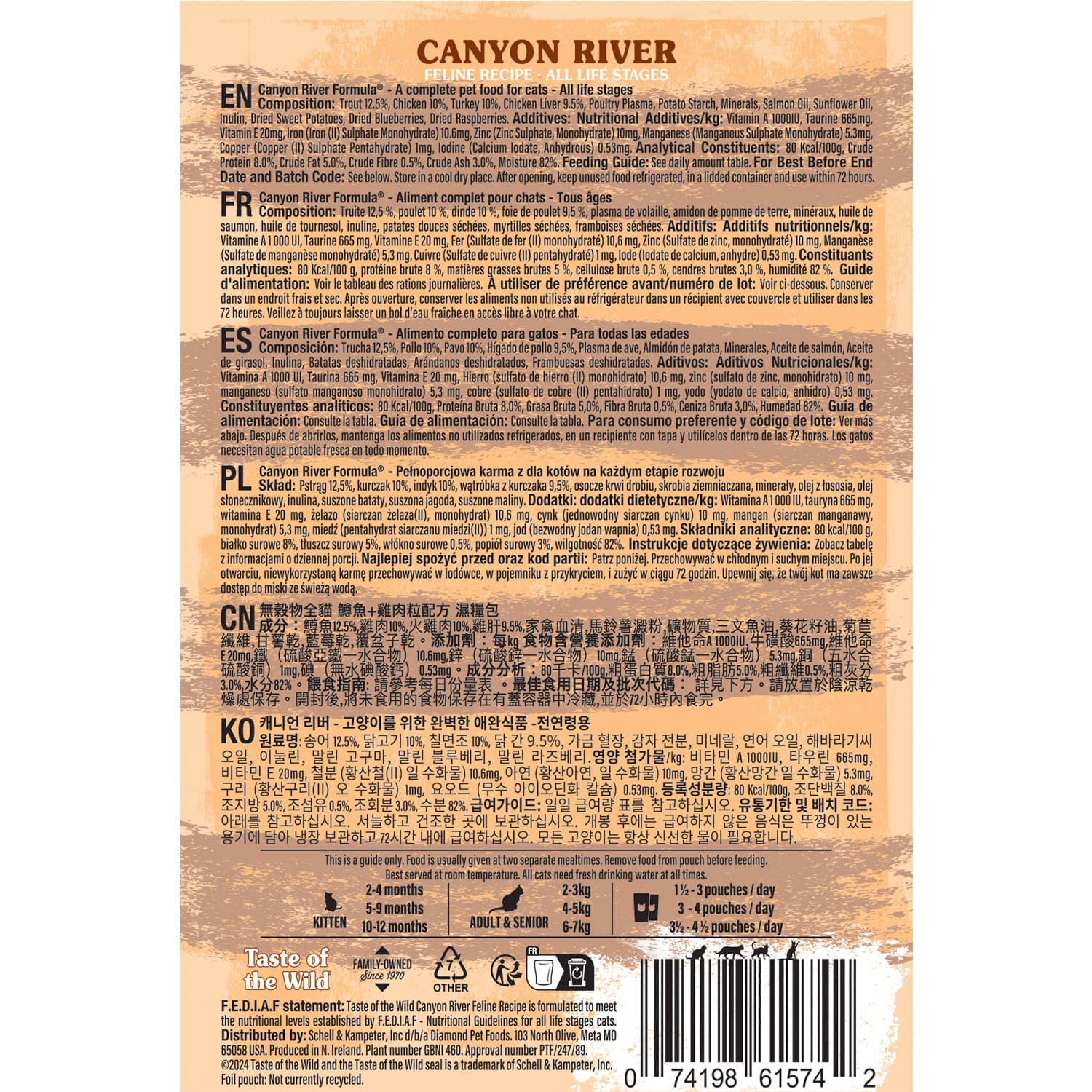 Taste of the Wild Canyon River Cat Pouch Chunks in Gravy