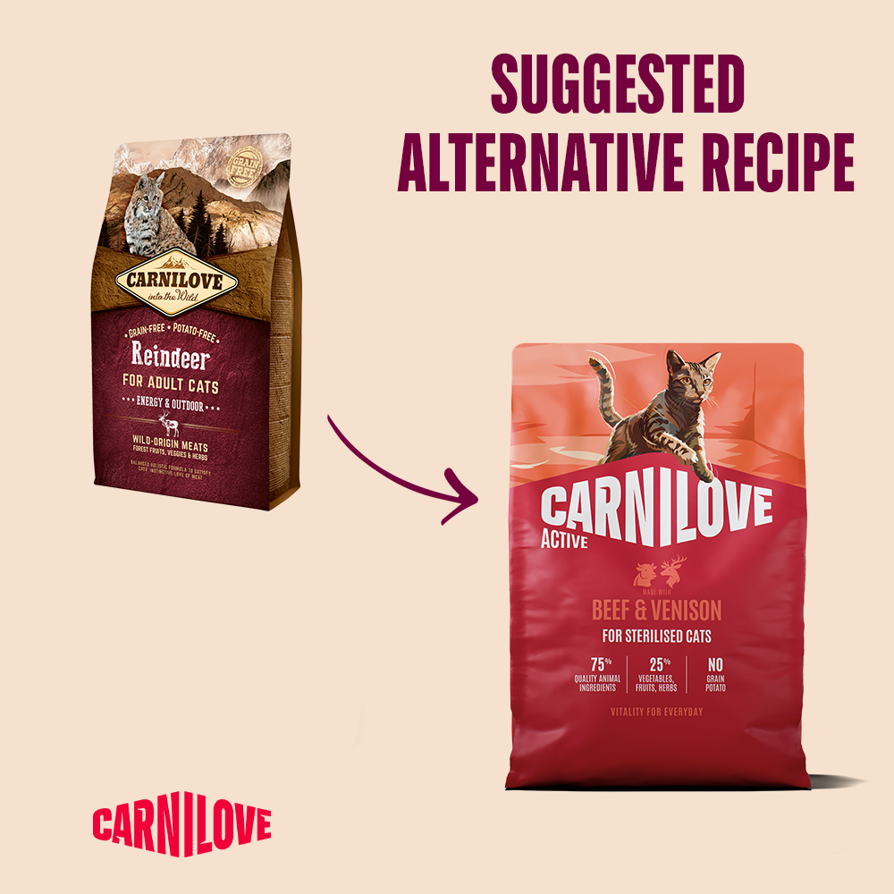 Carnilove Active Beef & Venison for Sterilised Adult All Breeds Dry Cat Food