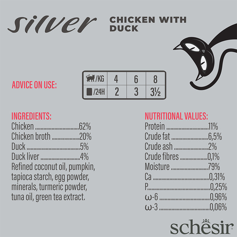 Silver Mousse & Fillets Senior Cat Wholefood Chicken With Duck Wet Food