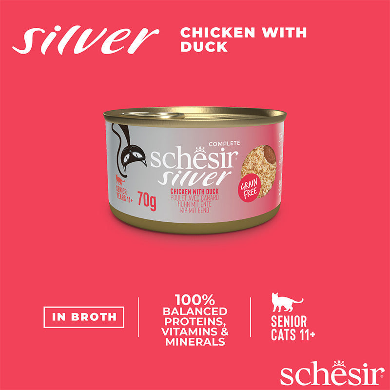 Silver Mousse & Fillets Senior Cat Wholefood Chicken With Duck Wet Food