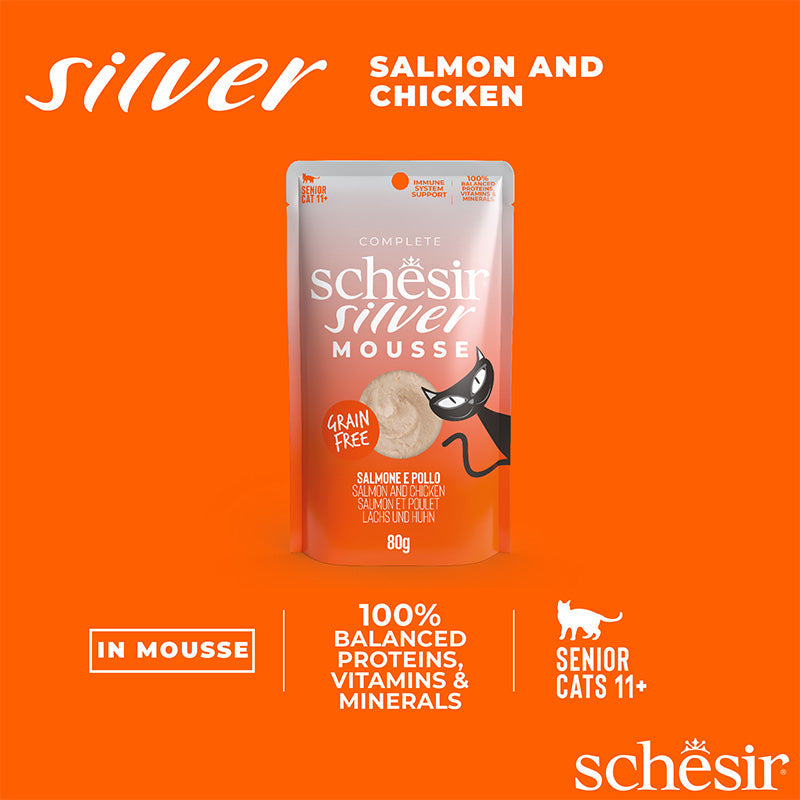 Silver Mousse Senior Cat Salmon And Chicken Wet Food