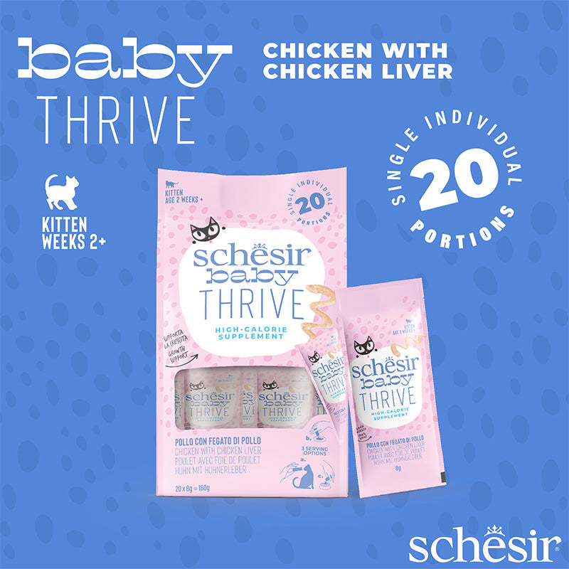 Schesir Baby Thrive Mousse Kitten/Adult Chicken Treats