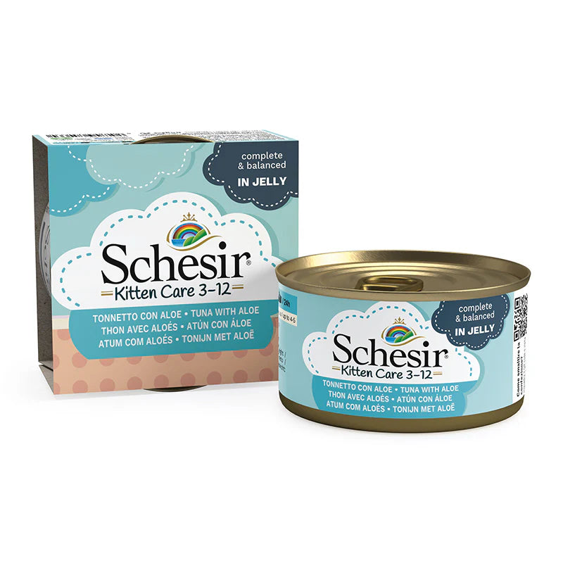 Schesir Kitten Care- Can In Jelly 3-12 Tuna with Aloe Wet Food