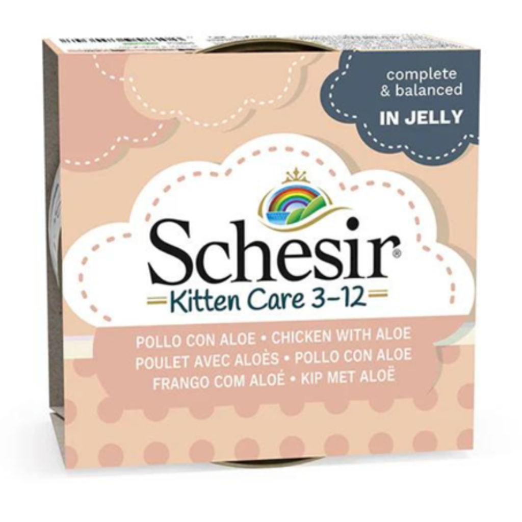 Schesir Kitten Care Can In Jelly 3-12 Chicken with Aloe