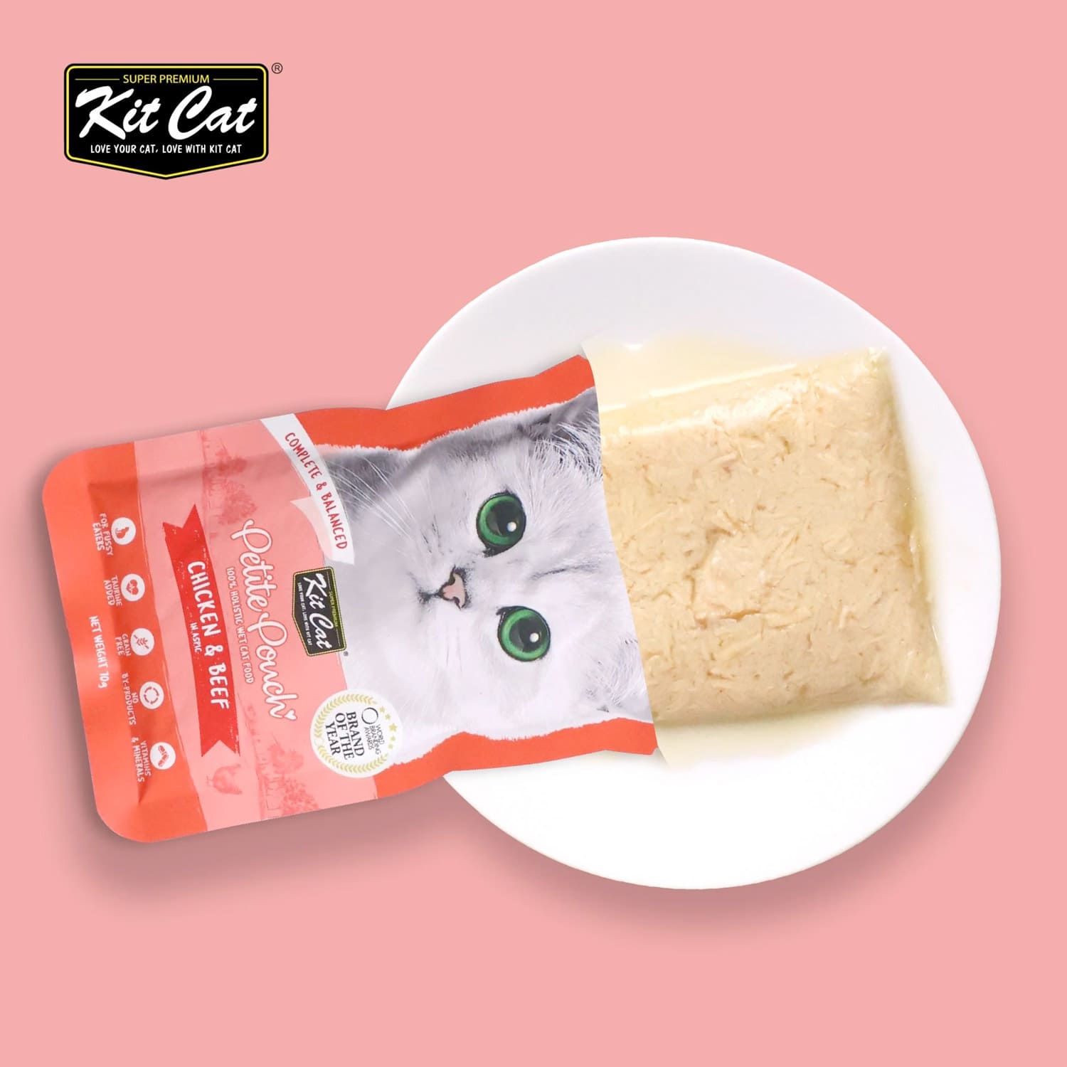 Kit Cat Petite Pouch Chicken & Beef