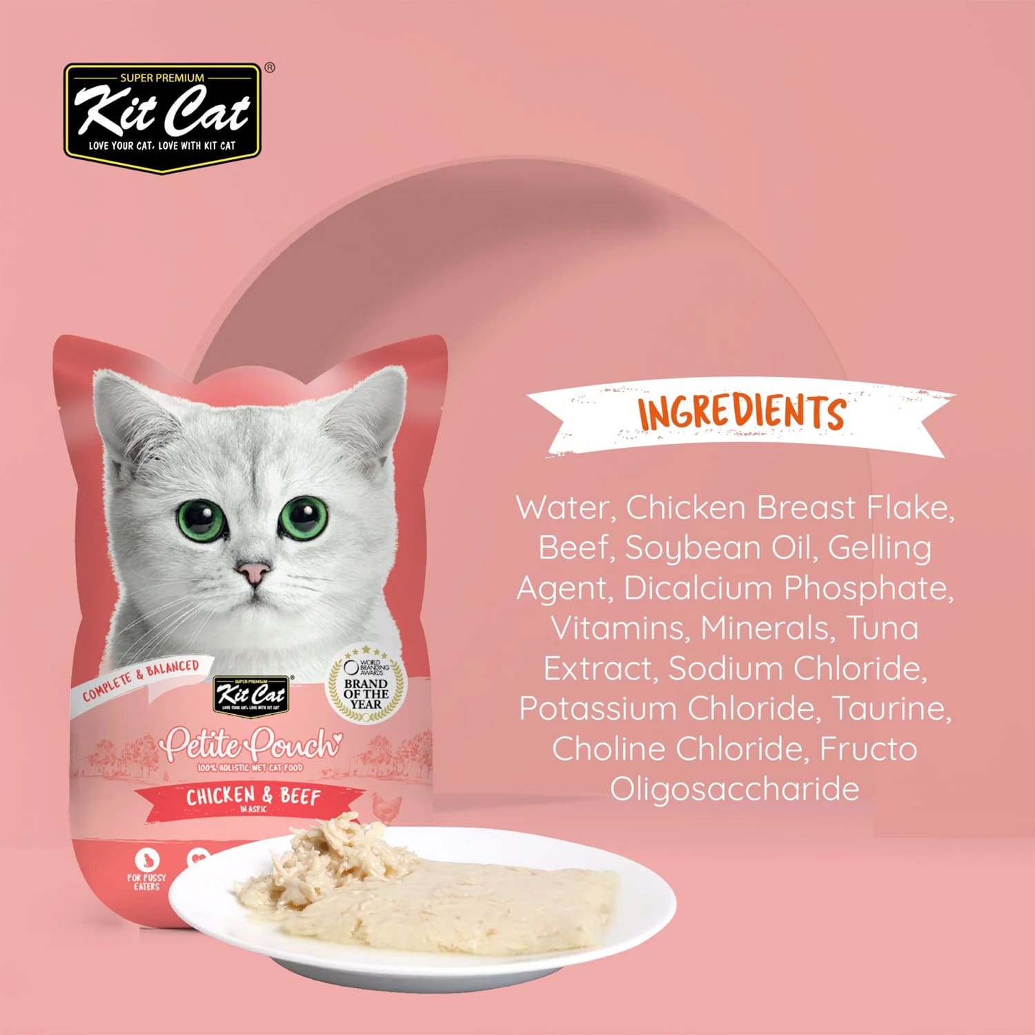 Kit Cat Petite Pouch Chicken & Beef