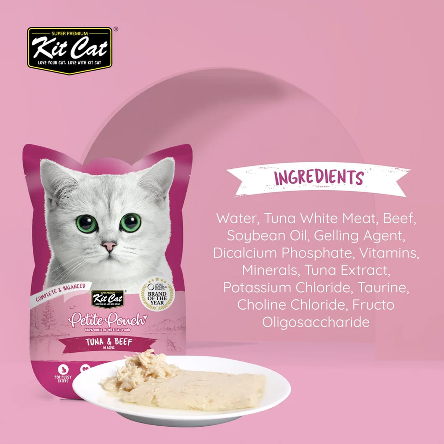 Kit Cat Petite Pouch Tuna & Beef