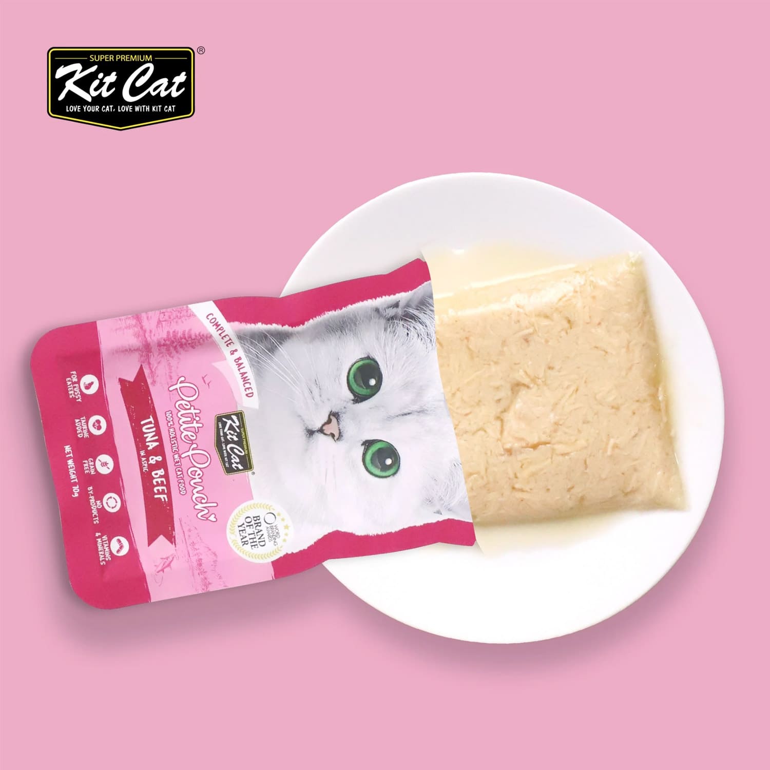 Kit Cat Petite Pouch Tuna & Beef