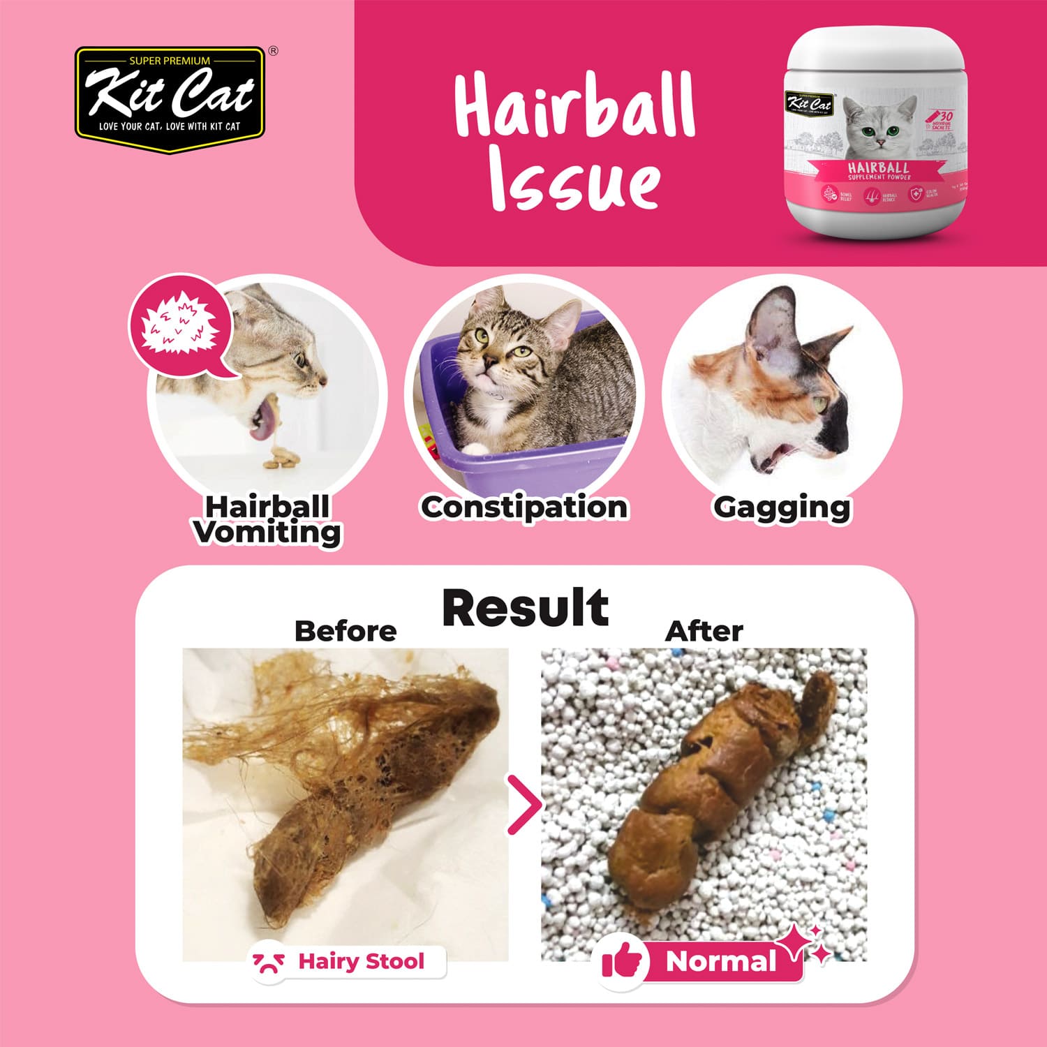 Kit Cat Hairtball Supplement Powder 150g