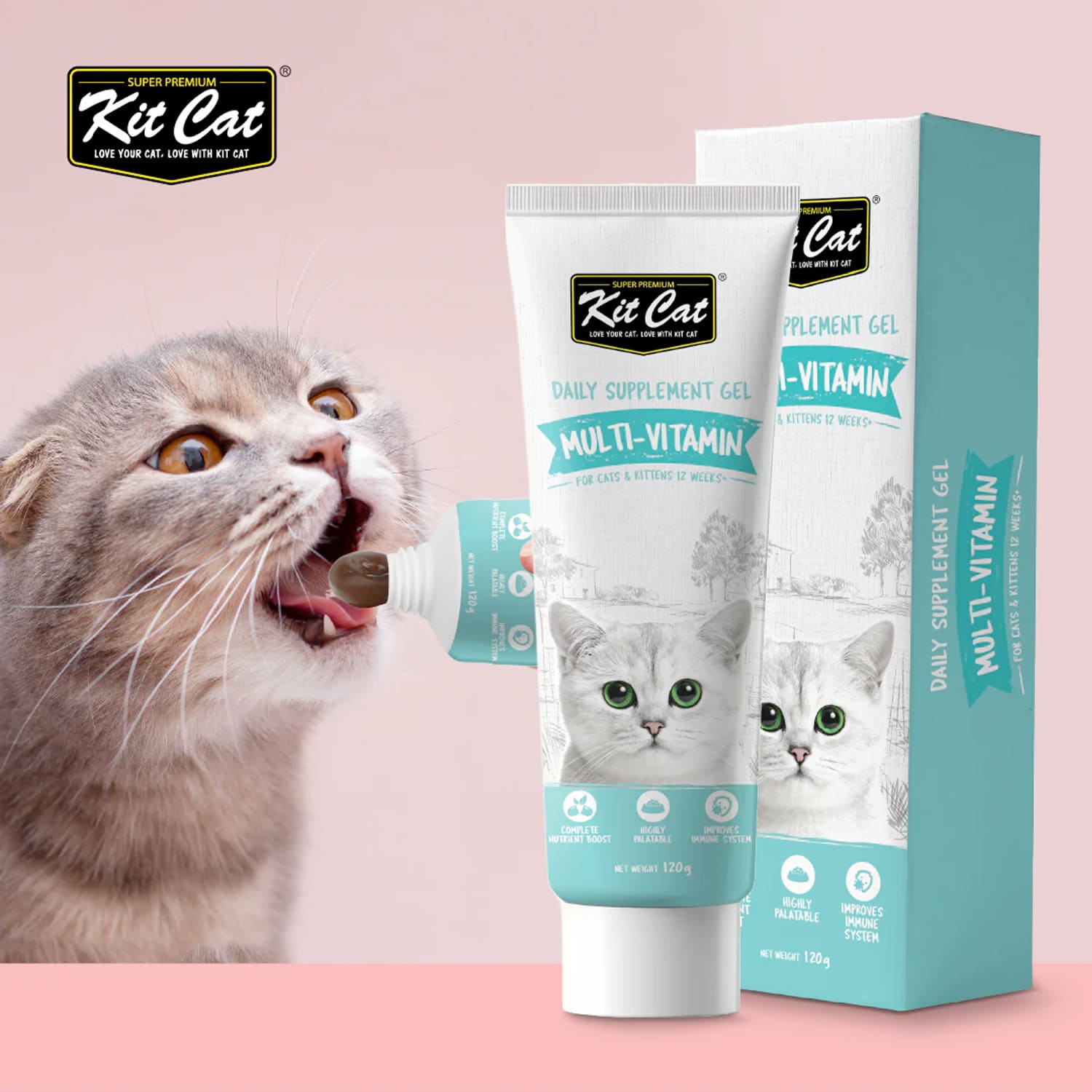 Kit Cat Daily Nutritional Supplement Gel For Cats & Kittens – Multi-Vitamin