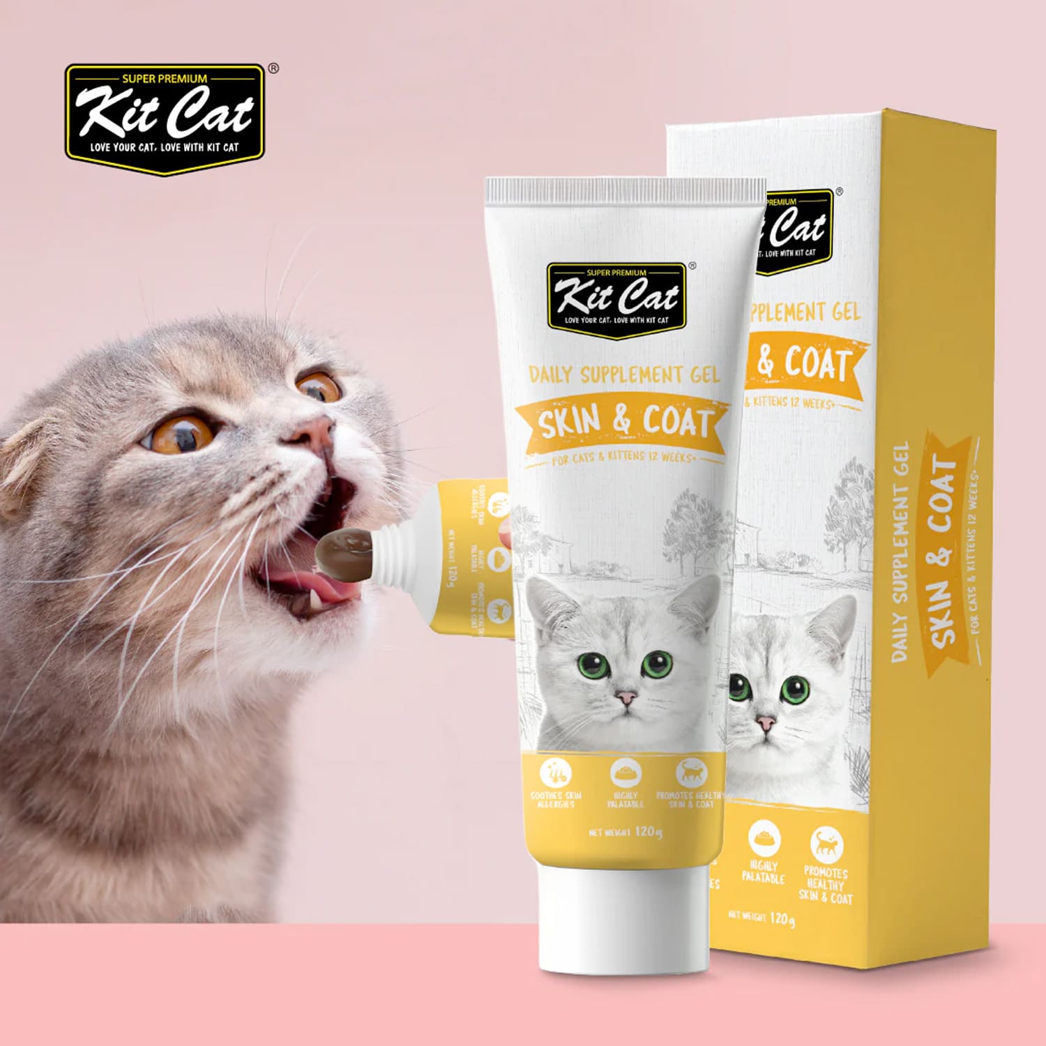 Kit Cat Daily Nutritional Supplement Gel For Cats & Kittens – Skin & Coat
