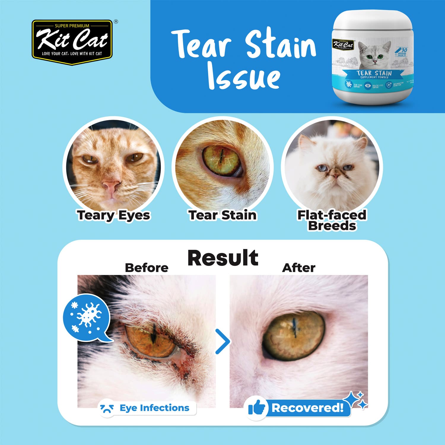 Kit Cat Tear Stain Supplement Powder 150g