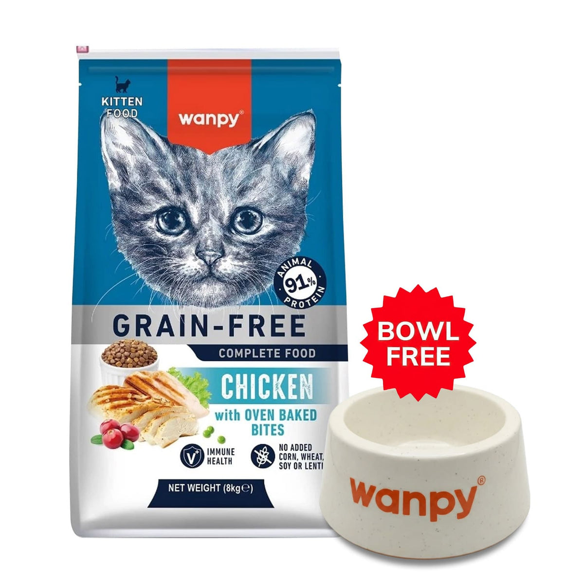 Wanpy Grain Free Complete Food for Kitten – Chicken Recipe