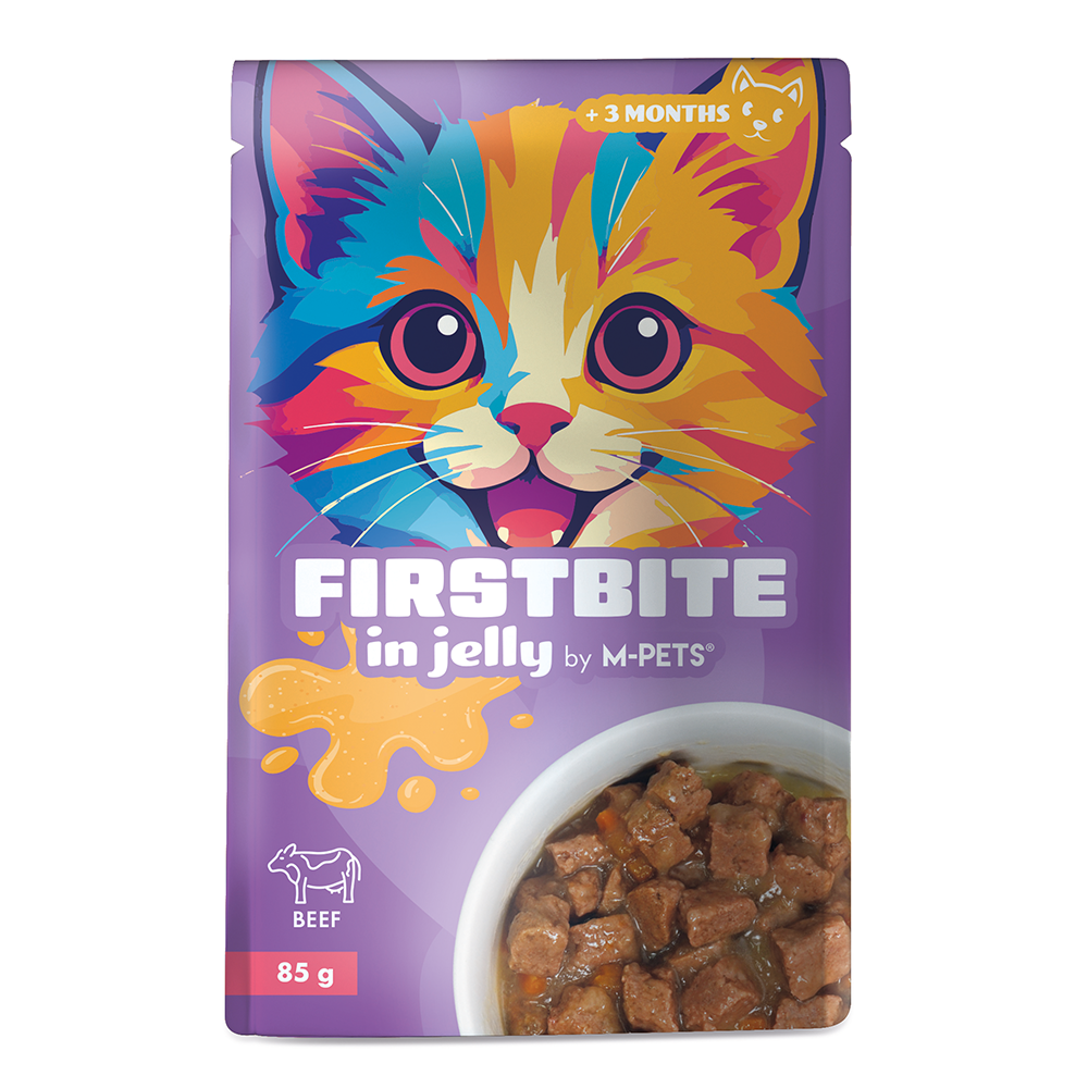 M-PETS Firstbite Beef in Jelly Wet Food Pouches for Cats