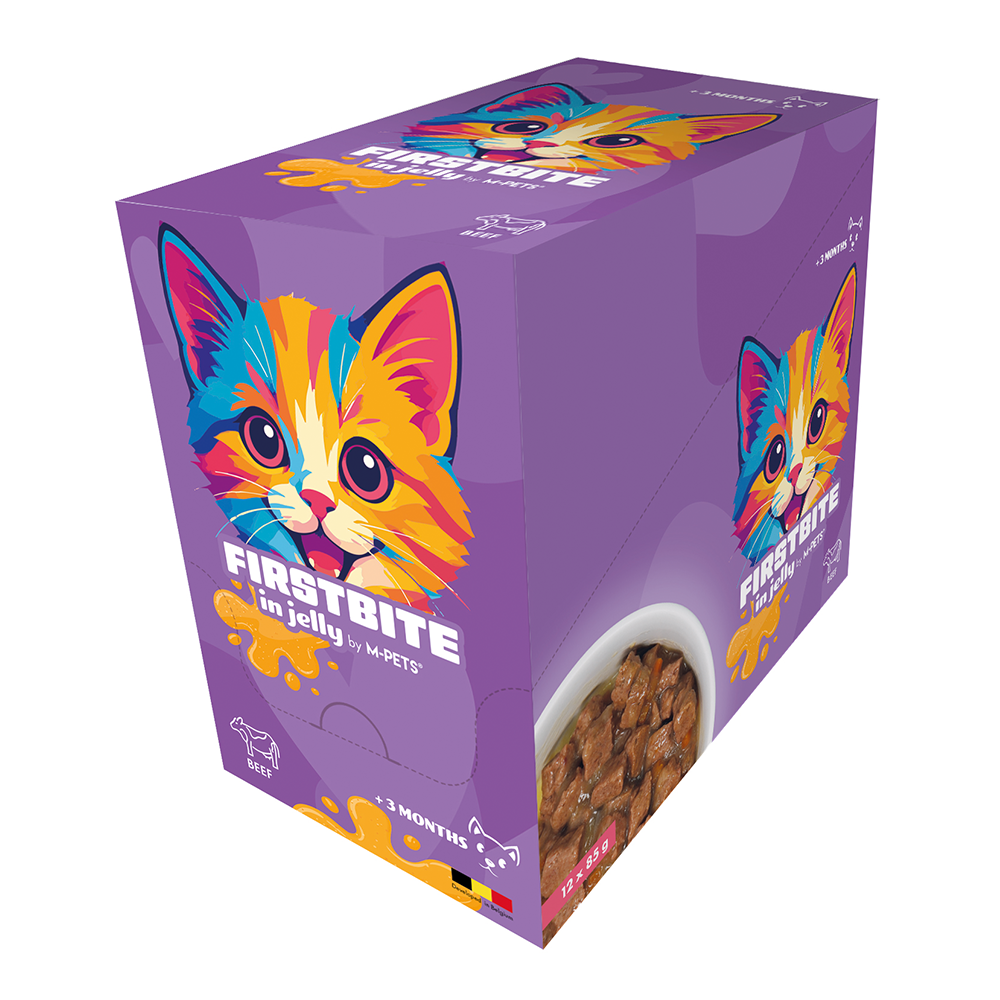 M-PETS Firstbite Beef in Jelly Wet Food Pouches for Cats