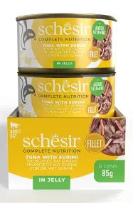 Schesir Tuna with Surimi 85g Complete & Balanced Nutrition Wet Cat Food in Jelly Can
