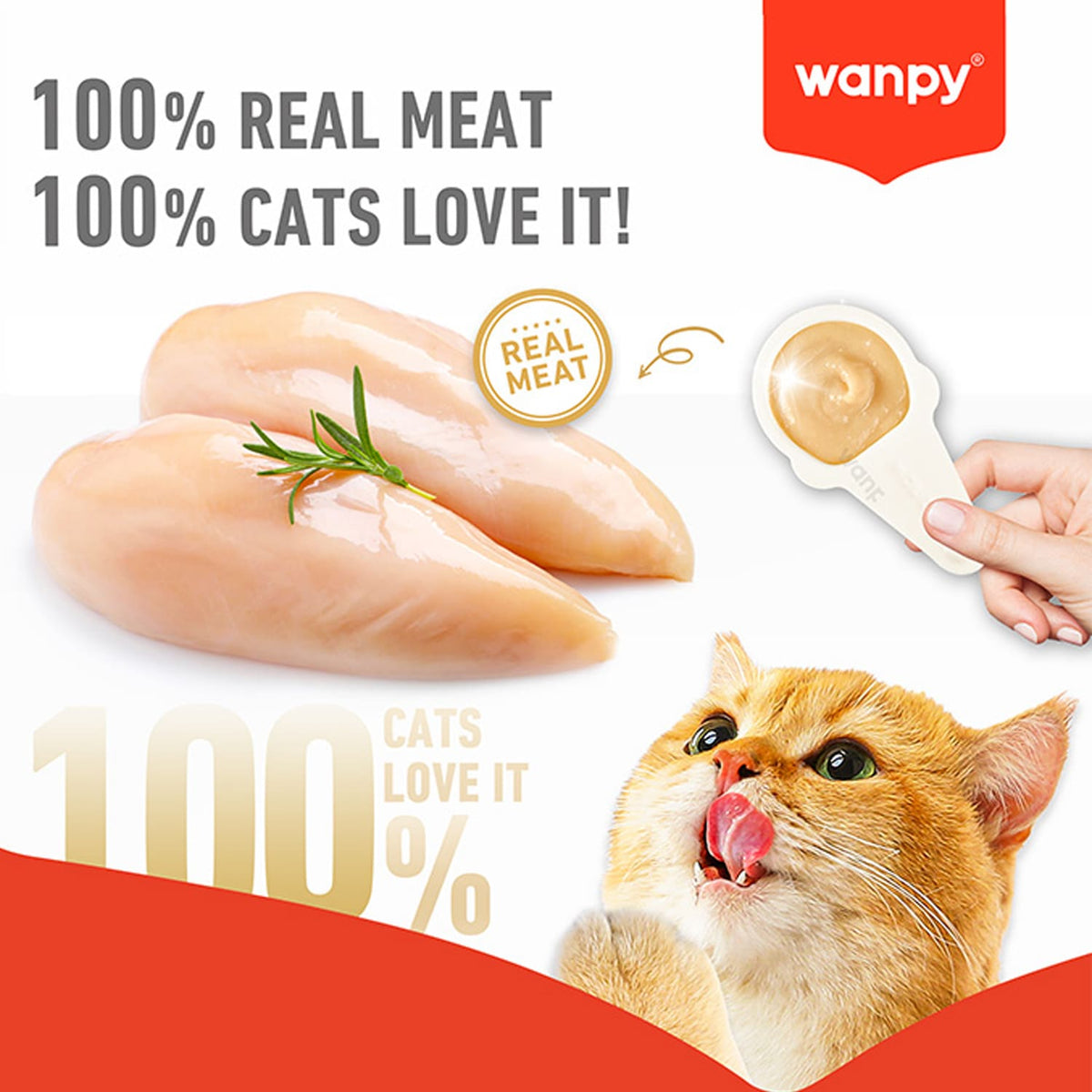 WANPY Lickable Cream Spoon – Chicken For Cat