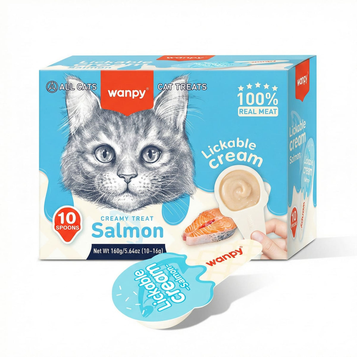WANPY Lickable Cream Spoon – Salmon For Cat