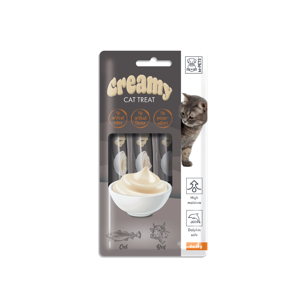 M-PETS Creamy Treats for Cats – Cod & Beef