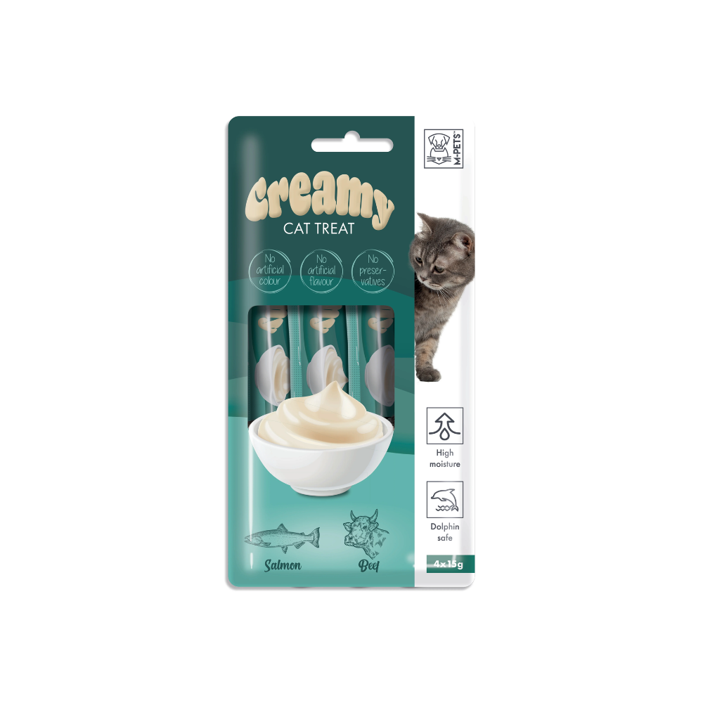 M-PETS Creamy Treats for Cats – Salmon & Beef