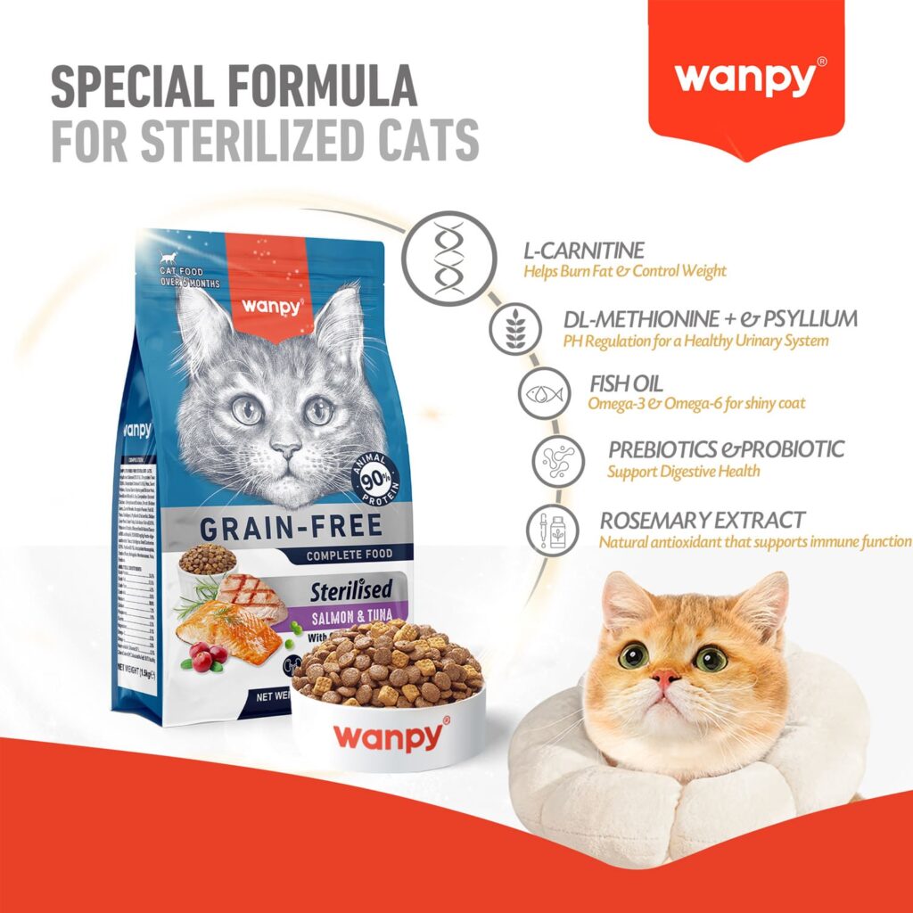 WANPY Grain Free Sterilized Cat Food – Salmon & Tuna Recipe