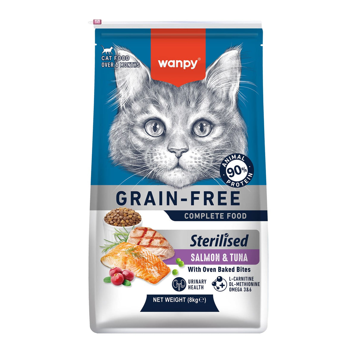 WANPY Grain Free Sterilized Cat Food – Salmon & Tuna Recipe
