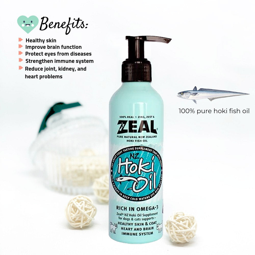 Natural Hoki Fish Oil Supplement for Cats & Dogs (225ml)