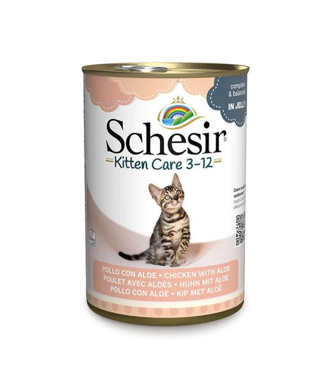 Schesir Kitten Care Can In Jelly 3-12 Chicken with Aloe Wet Food 140g