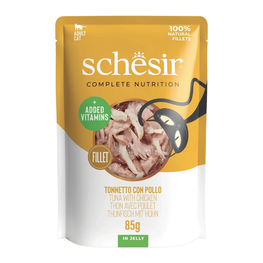 Schesir Complete & Balanced Nutrition Wet Cat Food In Jelly Pouch Tuna with Chicken