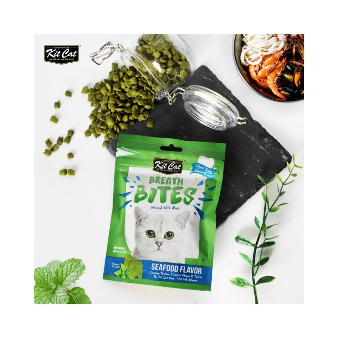 Kit Cat Breath Bites Seafood Flavor 60g Petz.ae Back