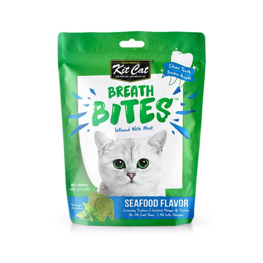 Kit Cat Breath Bites Seafood Flavor 60g Petz.ae