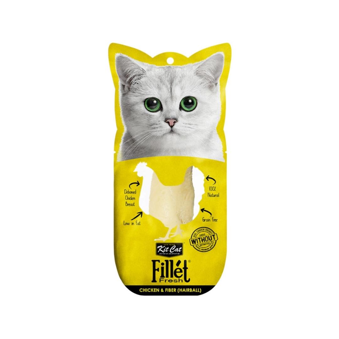 Kit Cat Fillet Fresh Chicken and Fiber Hairball 30g Petz.ae Dubai Pet Store